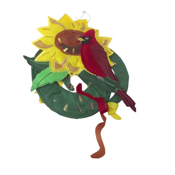 Vintage Sunflower Cardinal Spiral Flag Pennant Wind Spinner Yard Decor - Picture 7 of 7